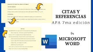 CITAS Y REFERENCIAS con normas APA 7ma edición en MICROSOFT WORD [upl. by Conlan]