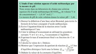 Exercice État déquilibre dun système chimique [upl. by Andee]