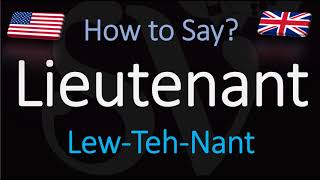 How to Pronounce Lieutenant CORRECTLY [upl. by Ynot]