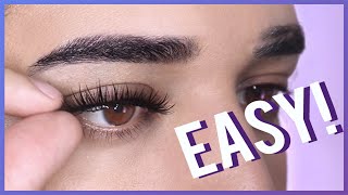 How To Apply False Eyelashes For Beginners [upl. by Nwahsak497]