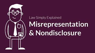 Misrepresentation and Nondisclosure  Contracts  Defenses amp Excuses [upl. by Brodench]