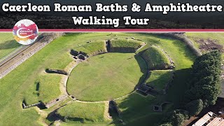 CAERLEON ROMAN BATHS amp AMPHITHEATRE WALES  Walking Tour  Pinned on Places [upl. by Lindon]