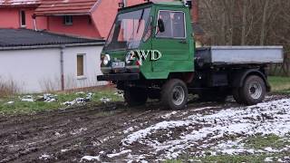 Multicar M25 4x4 gräbt sich den Berg hoch Kommunal VW Motor Kipper Allrad [upl. by Ronni605]