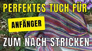 Einfaches Dreiecktuch stricken asymetrisch Strickanleitung [upl. by Courtland]