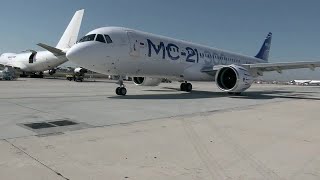 Irkut MC21300 makes its first international flight [upl. by Jeminah]