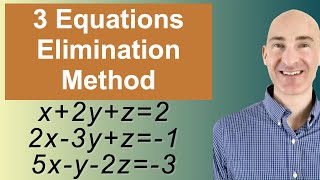 Solving Systems of 3 Equations Elimination [upl. by Nitsed]