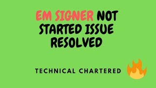 SELECT CERTIFICATE NOT WORKING  emSigner not started error [upl. by Perr757]