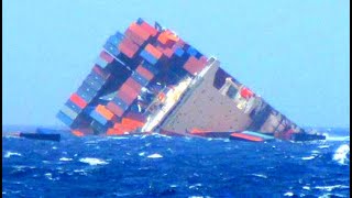 Biggest Container Ships Crashes on Large Waves After Huge Storm [upl. by Enid]