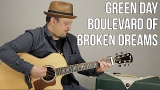 Green Day Boulevard of Broken Dreams Easy Acoustic Guitar Lesson  Tutorial [upl. by Morette]