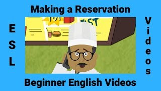 Making a Dinner Reservation  Beginner English  Modal Verbs [upl. by Ailisab]