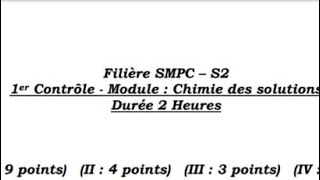 correction exercice 1 contrôle chimie des solutions [upl. by Amaty]