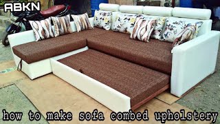 diy sofa comebed L shape upholstery full tutorial new [upl. by Joseph]