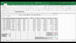 Excel Example of Travel Agency Spreadsheet [upl. by Dalston]