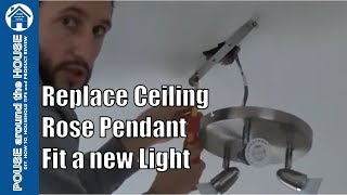 How to fit amp wire a ceiling light Change ceiling rose pendant Lighting circuits explained [upl. by Anileva]