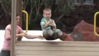 Little Kid Screams after Falling on Playground Zip Line [upl. by Berkman]