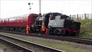 Derailment at Quorn 46521 GCR Swithland Steam Gala Sat 27 April 2013 [upl. by Cirilla]