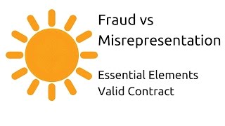 Fraud vs Misrepresentation  Other Essential Elements of a Valid Contract  CA CPT  CS amp CMA [upl. by Jacobba]