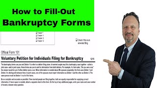 HOW TO COMPLETE BANKRUPTCY FORM 101 [upl. by Yleek]