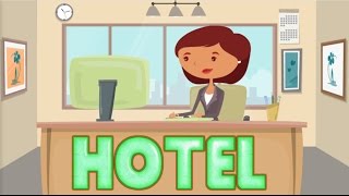 Hotel reservation  Check in amp out  English lesson [upl. by Salohcim]